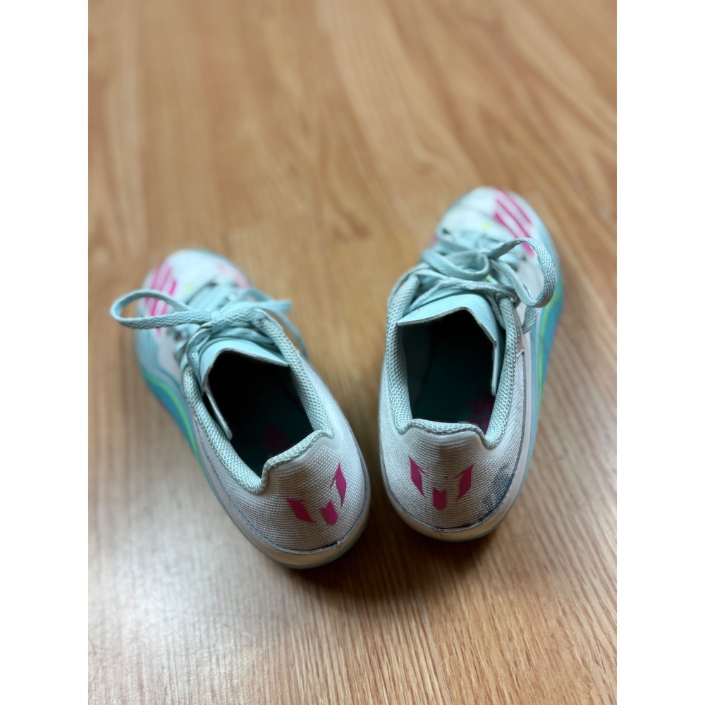 Adidas F50 Messi League FxG Soccer Cleats White Blue Pink JQ0942 Youth Size 5 - Picture 3 of 5